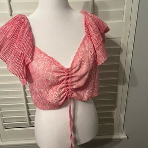 LILI SIDONIO Flutter Sleeve Crop Top